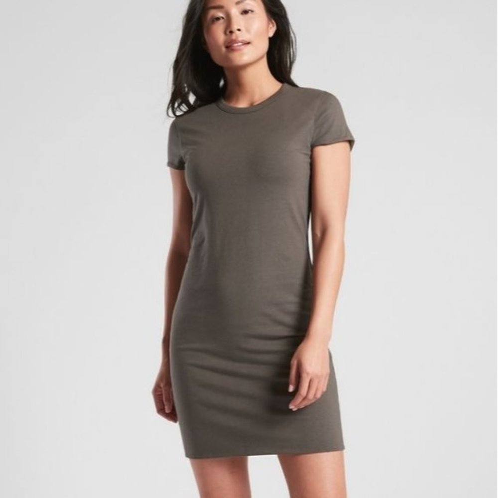 Athleta Destina Reversible T-Shirt Dress Sz S? Olive Gray